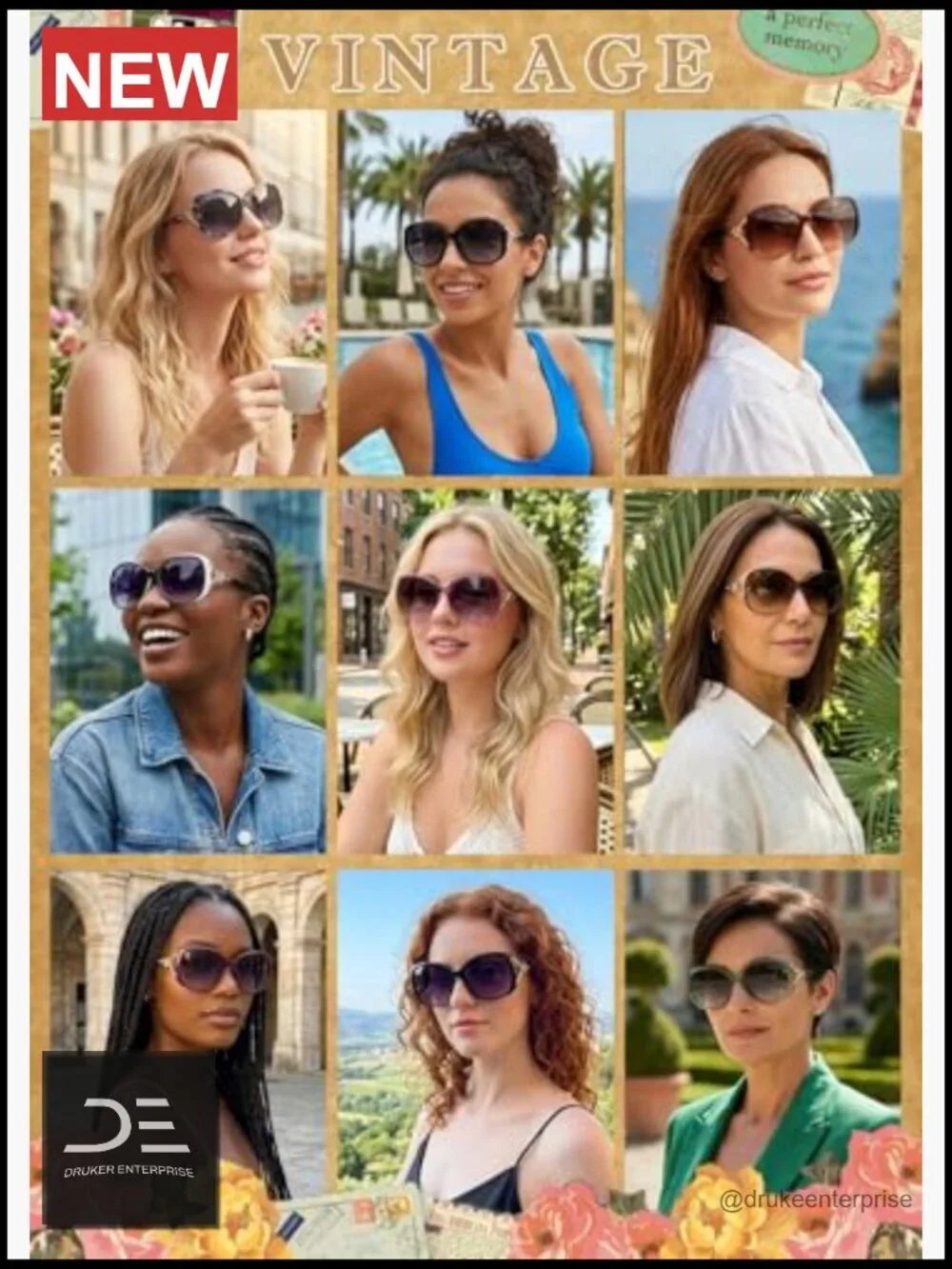Oversized Polarized Sunglasses for Women UV Protection Retro Cat Eye Shades